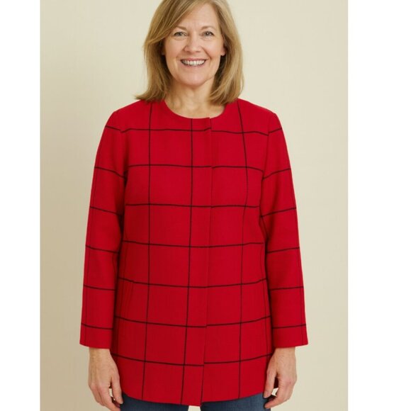 Talbots Windowpane Double-Face TopperJacket Size 10 EUC - Picture 1 of 4